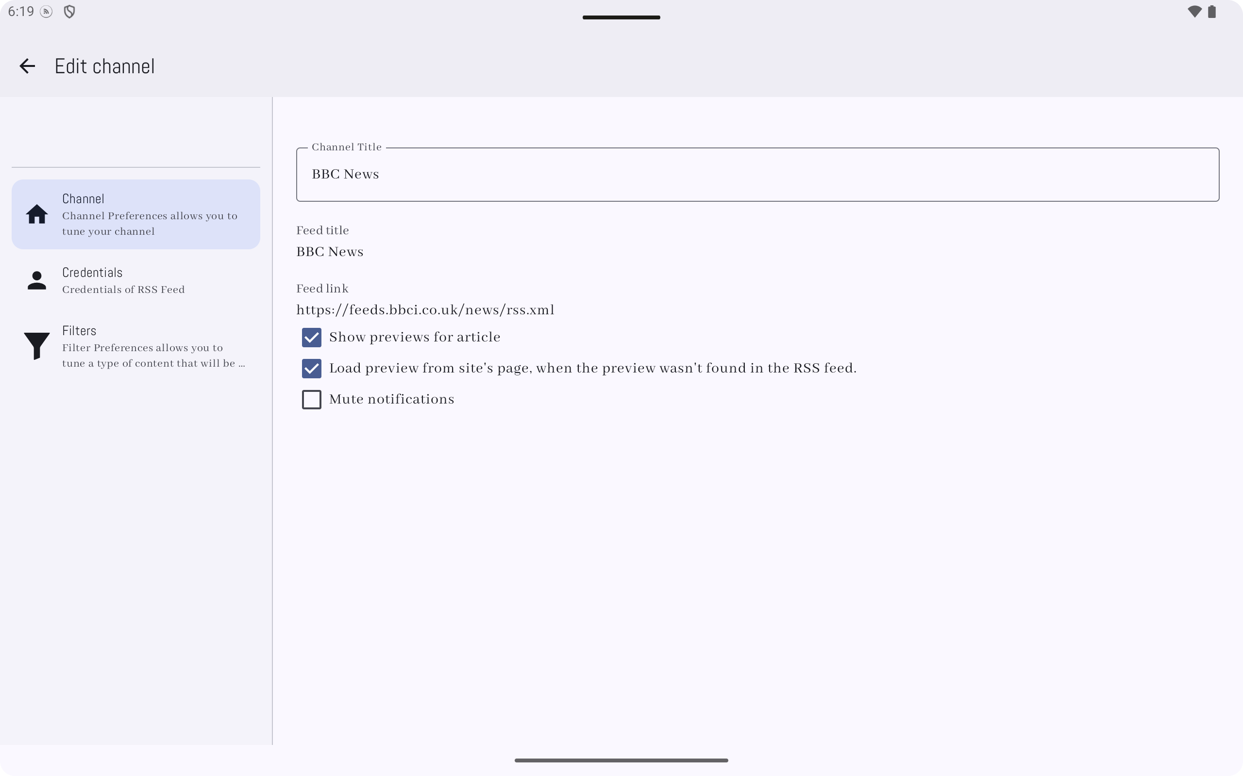 RSS Observer on tablet